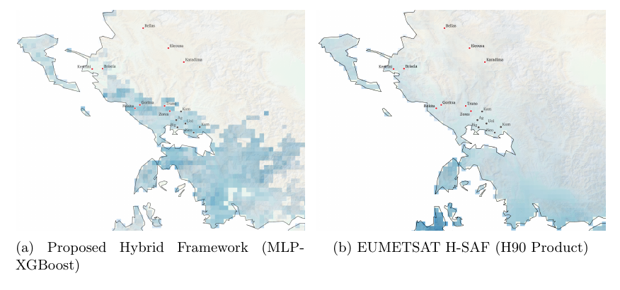 It's the model's results of an extreme rain event compared with EUMETSAT H-SAF (H90 Product)